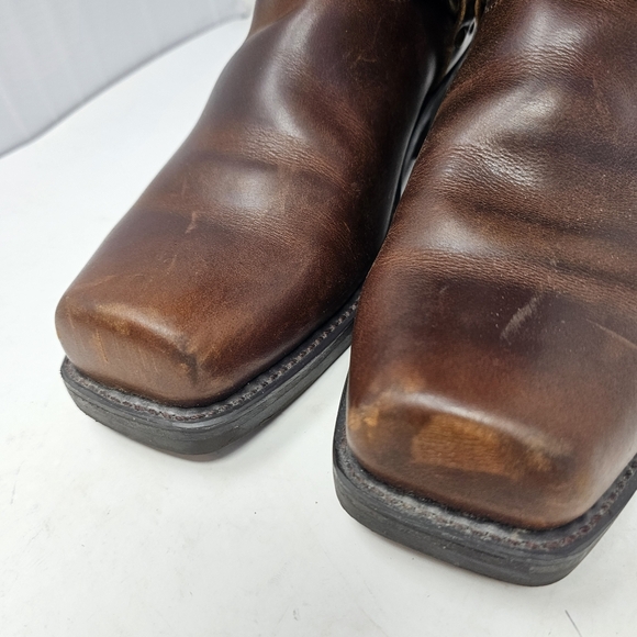 Durango Engineer Harness Boots Size 8.5 EE Square Toe Biker Brown Leather DB514. - Picture 3 of 15